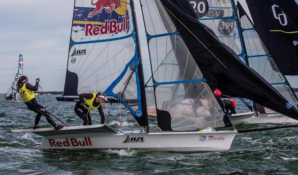 Alex Maloney amd Molly Meech, Gold medal winners, 49erFX, World Sailing Cup 2016 Miami © Yachting NZ/Sailing Energy http://www.sailingenergy.com/